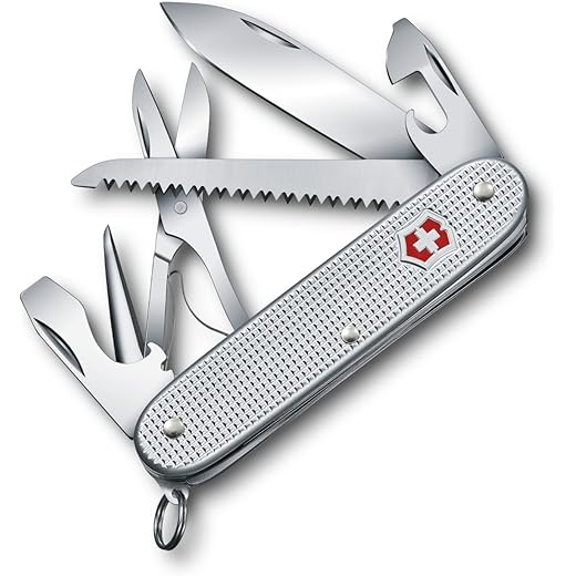 Victorinox Swiss Army Knife - Farmer X Alox - 10 Functions, DO-IT-YOURSELF Champion, Multitool Gadget- Grey, 93 mm