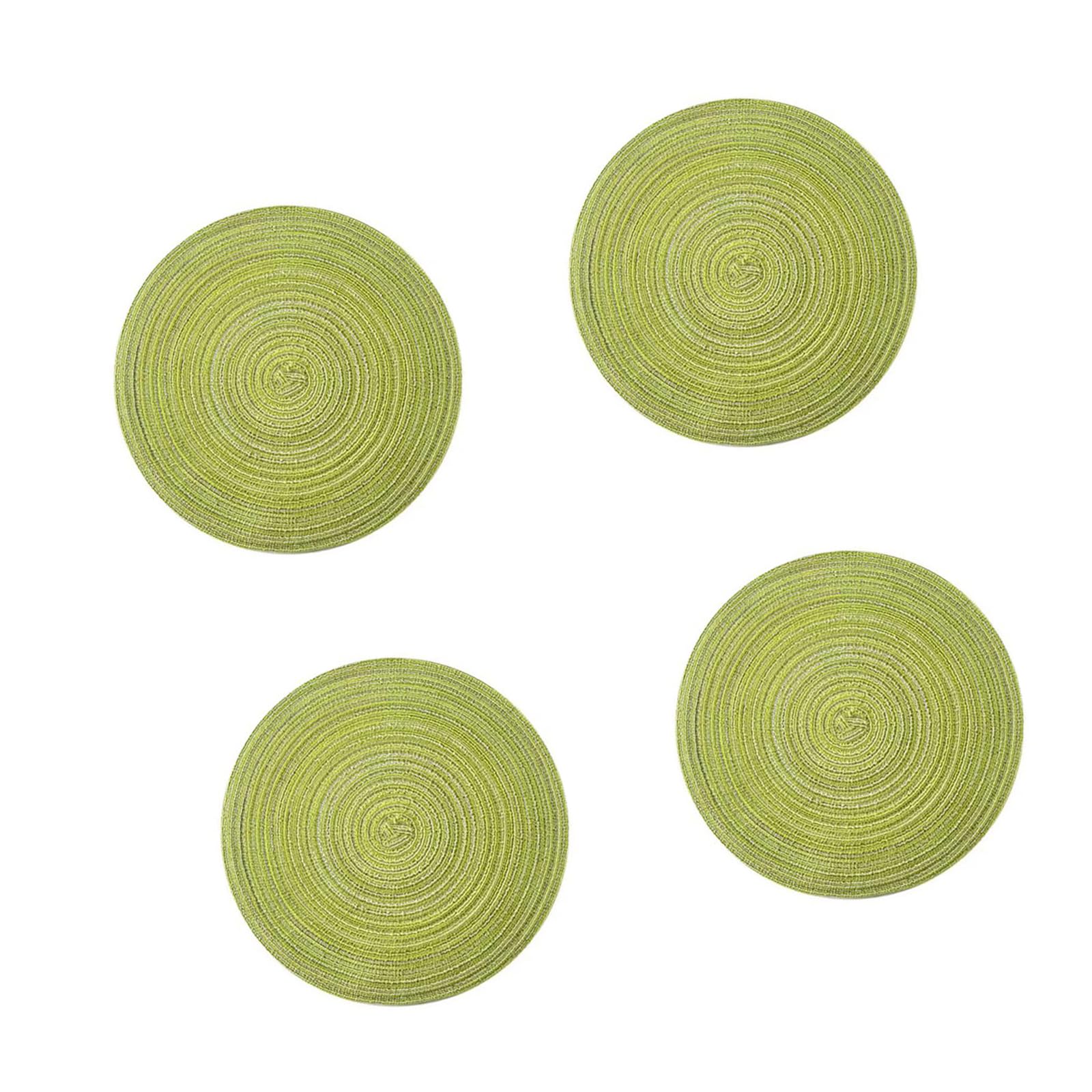 4pcs Round Braided Woven Placemats 30x30cm Faux Rattan Fabric Table Mats Coasters Wedding Home Decor Kitchen Dining Table Mats