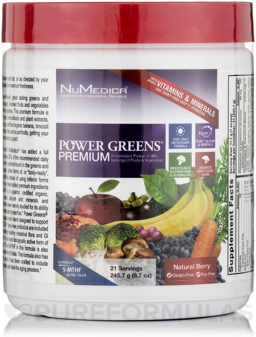 Power Greens Premium Berry 21 Servings by NuMedica