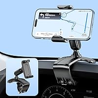 Vista 1 de Multifunctional Car Dashboard Mobile Phone Holder, 360 Degree Rotation Universal Dash Clip Cellphone Mount for 4-7 inch Smartphones (Black)