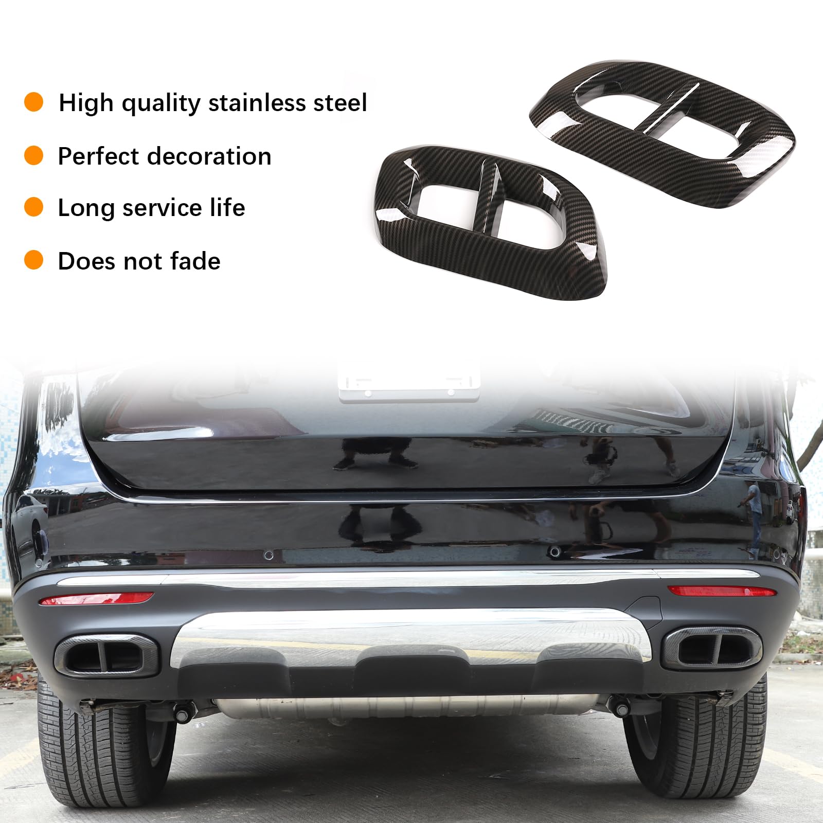 Per MB Benz GLE 350 GLE 450 GLC GLS W167 X253 X167 2020 2021 Copertura Terminale Silenziatore Scarico Cofano Accessori Esterni Auto (ABS Fibra di Carbonio)