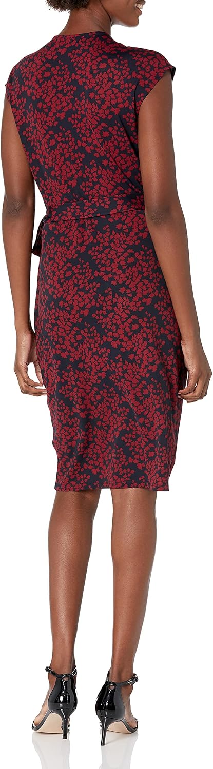 Lark & Ro Women's Classic Cap Sleeve Wrap Dress