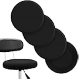 Boao Round 4 Pieces Black Bar Stool Covers Elastic Bar Chair Covers Washable Stool Cushion Slipcover for Home Hotel Use, 12-14 Inch