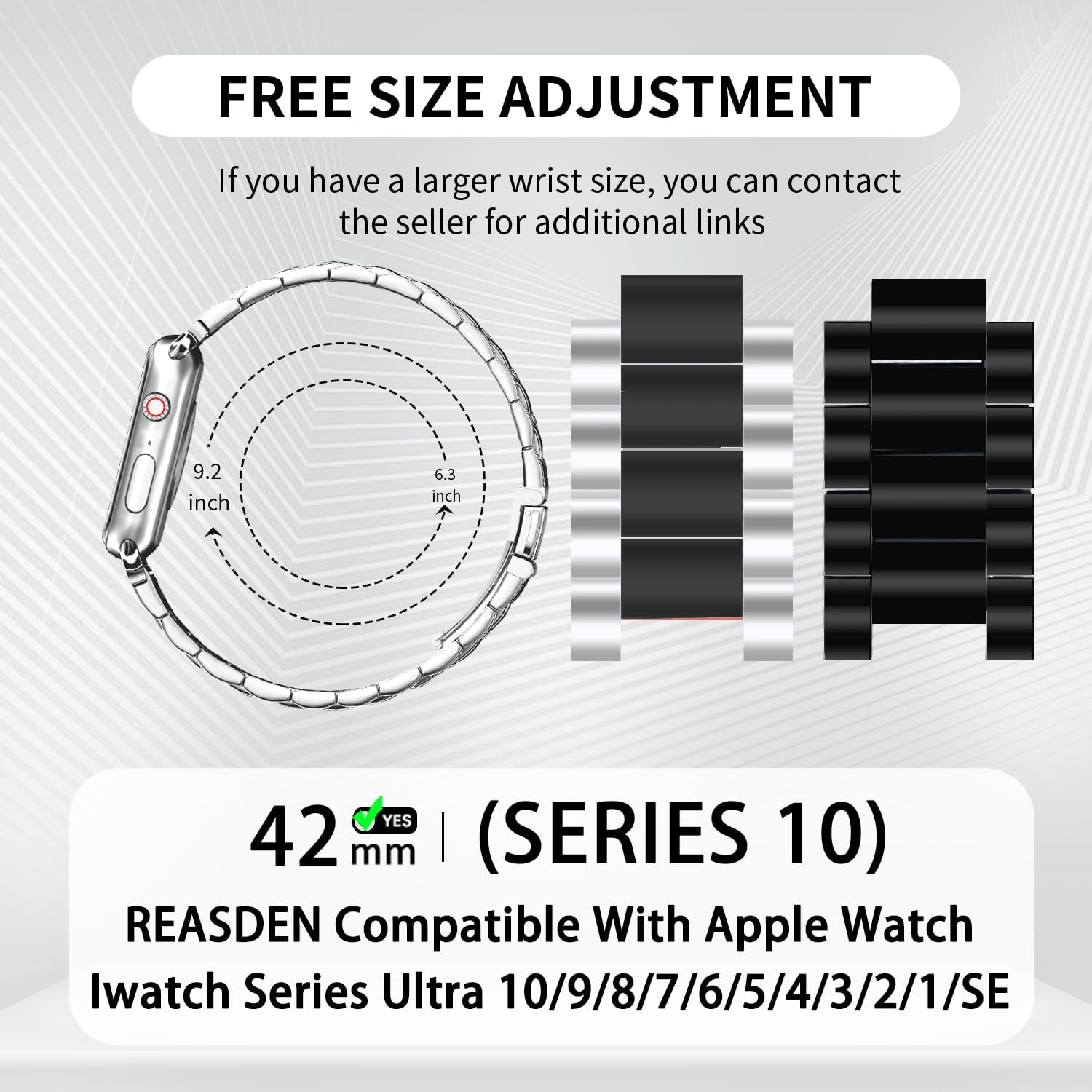 Compatible with Apple Watch Band and Case Iwatch Ultra Series 10 9 8 7 6 5 4 3 2 1 SE 49mm 46mm 45mm 44mm 42mm 41mm 40mm 38mm, Men Women Classy Stainless Steel Metal Business Black Silver Gold Pink