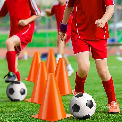 Miniatura 7 de Vinsot Paquete de 108 conos de tráfico de plástico, paquete de 48 marcadores de campo de agilidad, conos de fútbol, paquete de 60 conos de