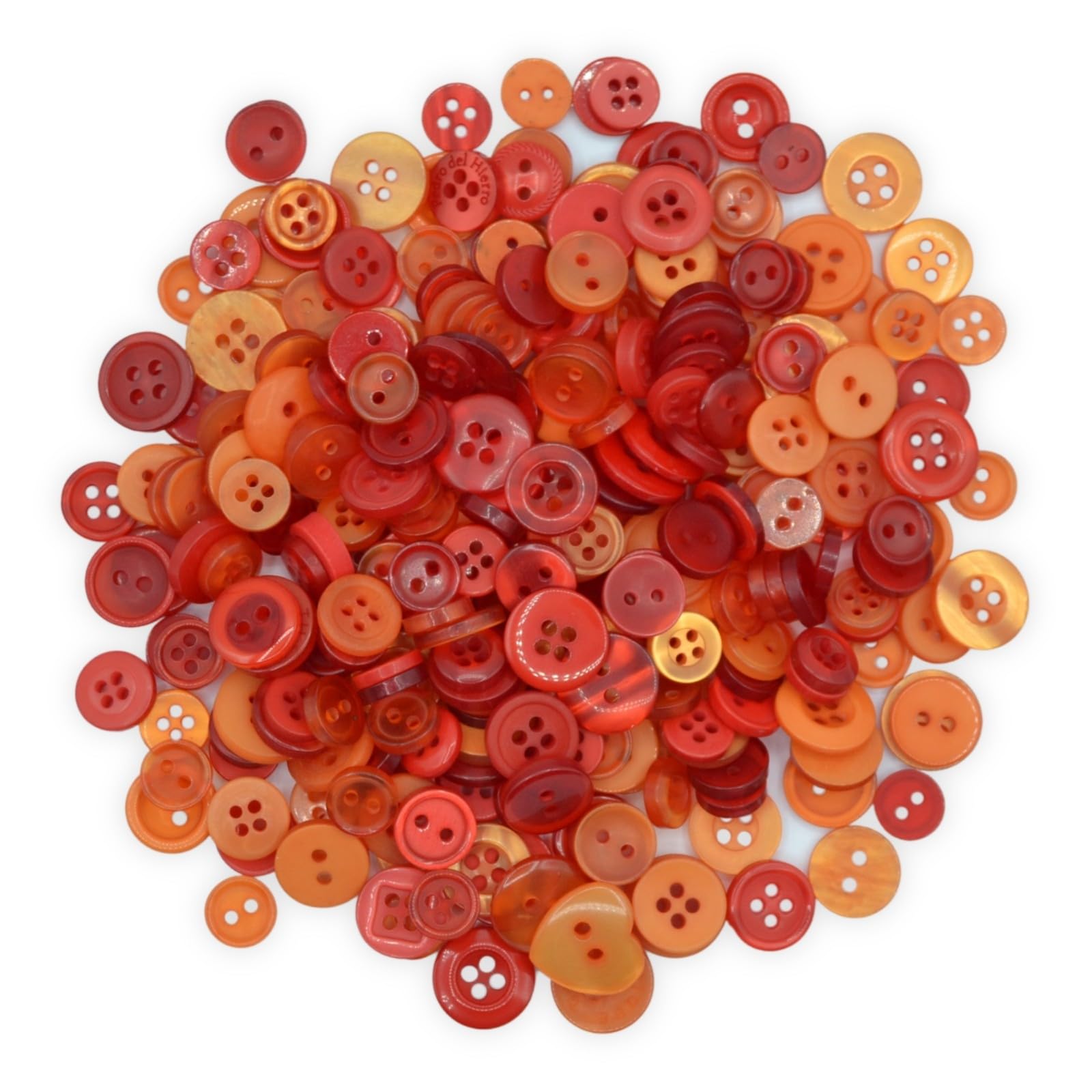 celloexpress Red & Orange Tiny Buttons - Mixed Colours Small Sizes Mini Crafts Sewing Card Embellishments (Pack of 250g) — image 1