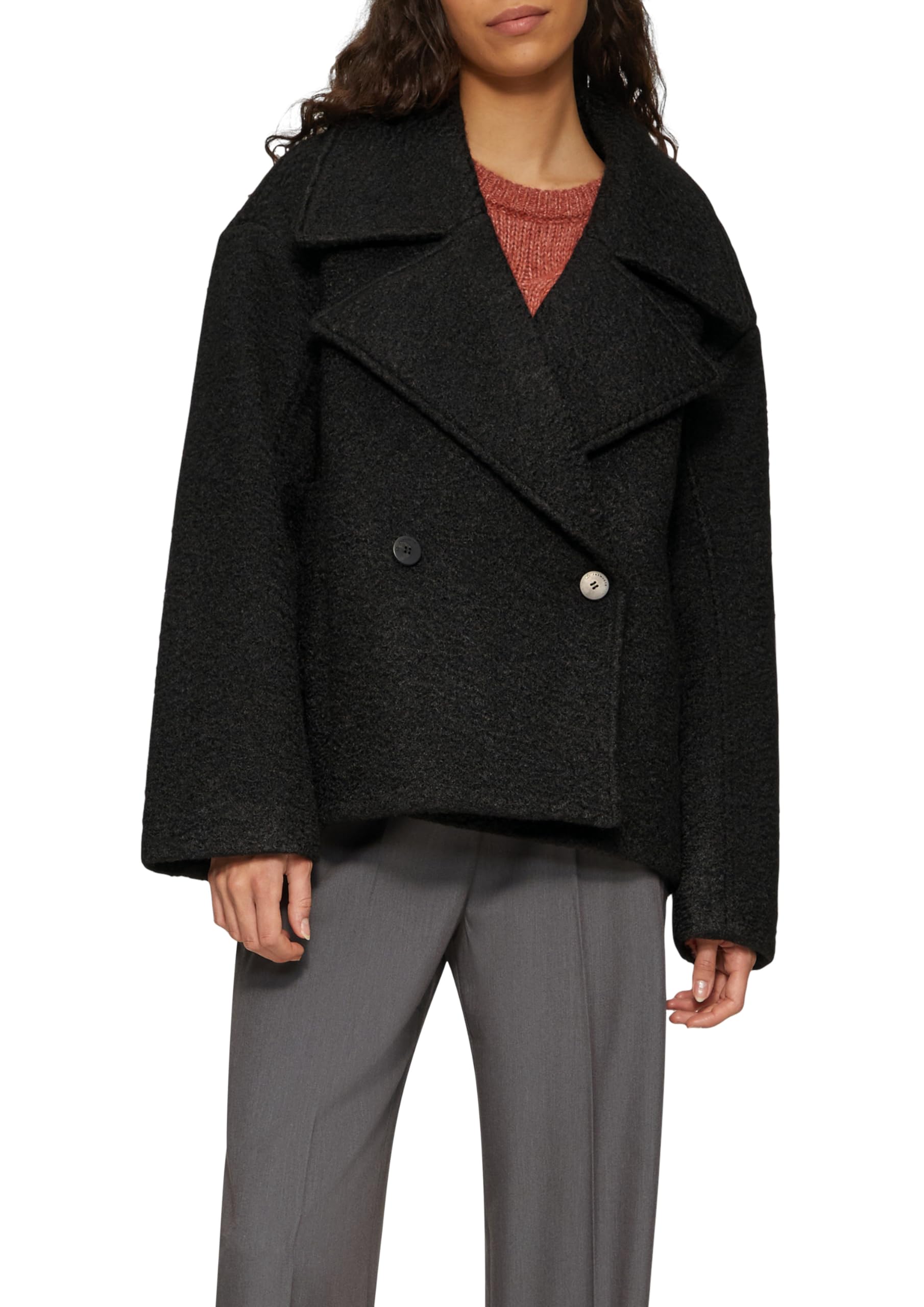 QS Oversized Cabanjacke aus Bouclé