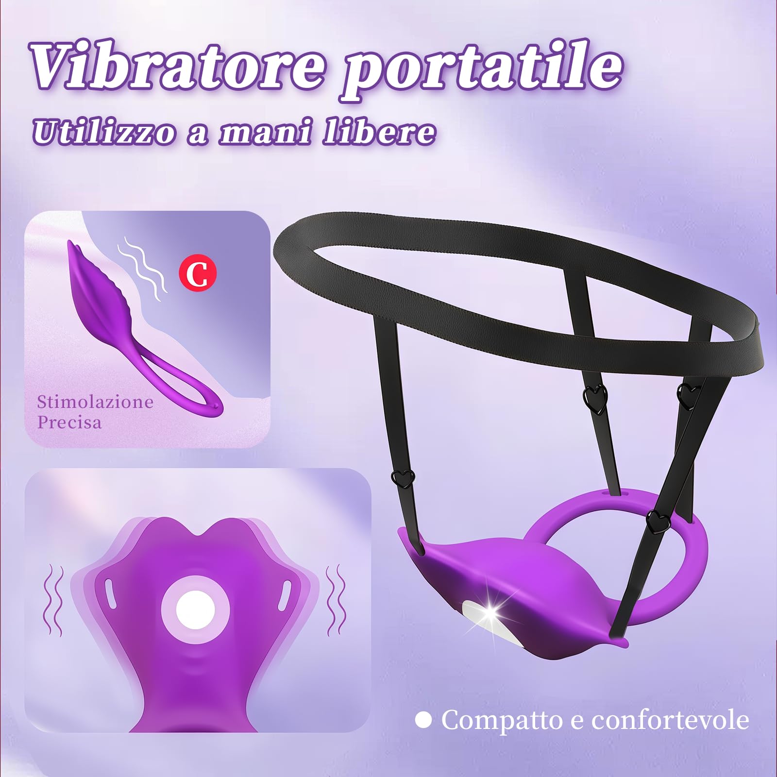 Vibratore Clitoride Vibratoreper Donna Professionale Sexytoysys Donna Coppia Ovetto Vibrante Telecomando Mutandine Vibranti Stimolatore per Clitoride 10 Modalità Vibrazione Strap on Sex Toys, Viola