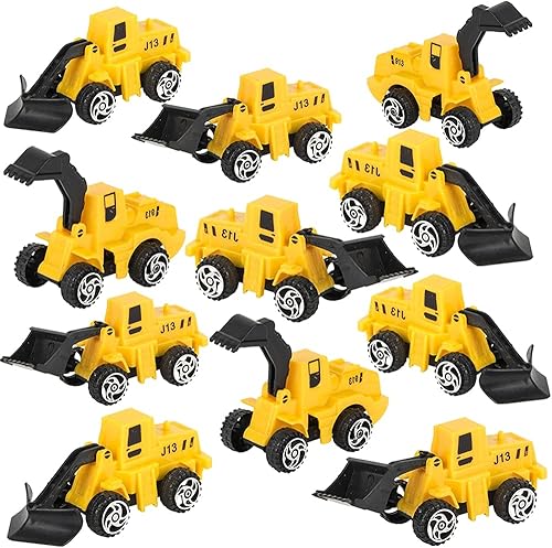 ArtCreativity - Juego de 24 camiones de construcción, divertidos vehículos de acción con mecanismo de retroceso, regalos de fiesta de cumpleaños