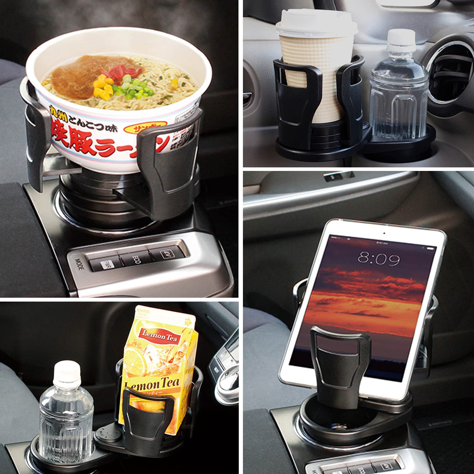 Espansore portabicchieri per auto, supporto per organizer per adattatori a tazza 2 in 1, estensore portabottiglie multifunzionale  34