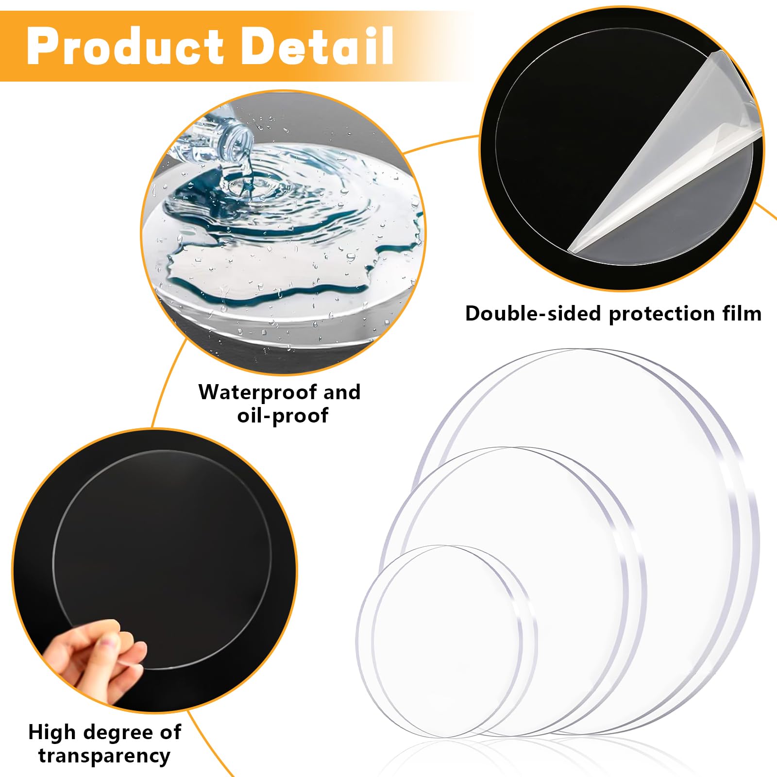 Dischi Per Torte In Acrilico - Set 8 Pezzi Con 4 Misure (10-25cm) E 6 Raschietti | Riutilizzabili E Non Appiccicosi - Foto 4