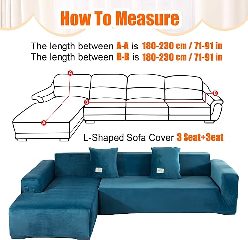 Miniatura 2 de LiveGo Fundas para sofá modular, 2 fundas de sofá en forma de L, fundas suaves para muebles con 4 fundas de almohada tipo L, fundas elásticas de