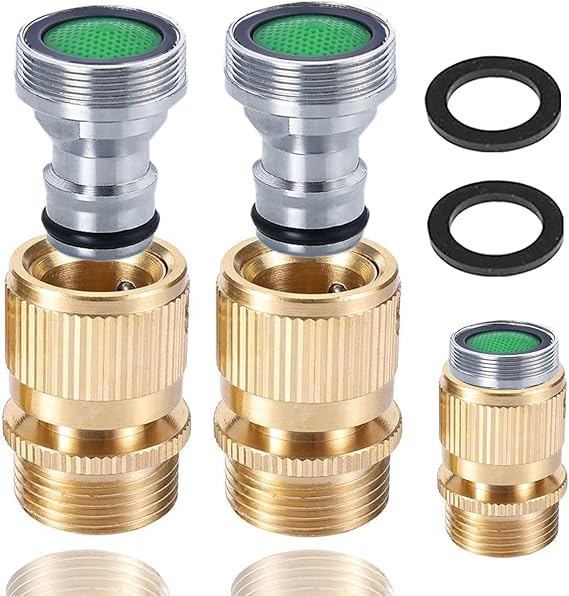 Kitchen Quick Connect Faucet Adapter, Kitchen Faucet Aeratored Quick Snap Connector to 3/4 Inch