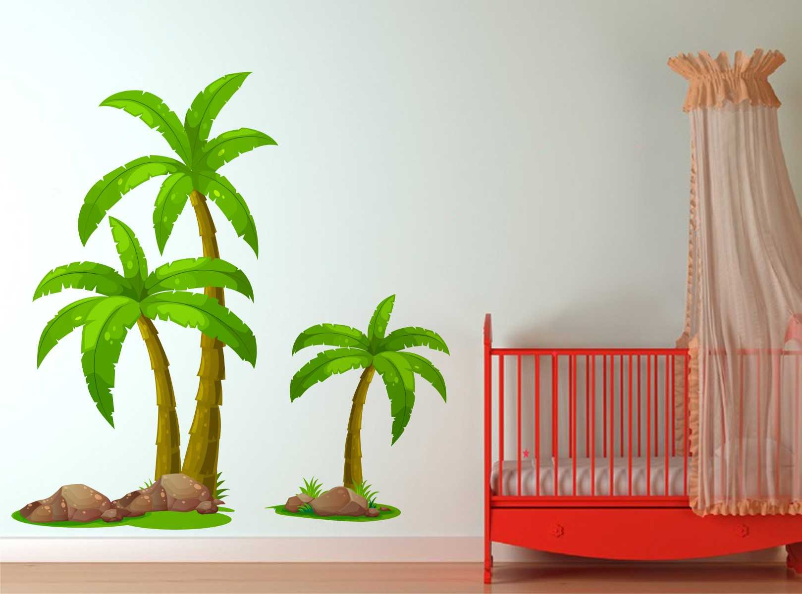 Rawpockets Palm Trees Story Wall Sticker (PVC Vinyl, 80 cm x 80cm) (B06XKYB3NV) Amazon Price History, Amazon Price Tracker