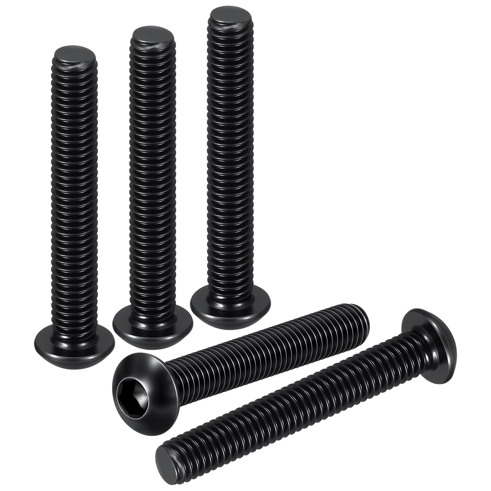 DTGN M6-1x40mm Button Head Socket Cap Screws - 50Pack - Good for Road Bicycle, Mountain Bike, Auto, Motorcycle - Carbon Steel Black Oxide - Hex Drive Fasteners โ image 1