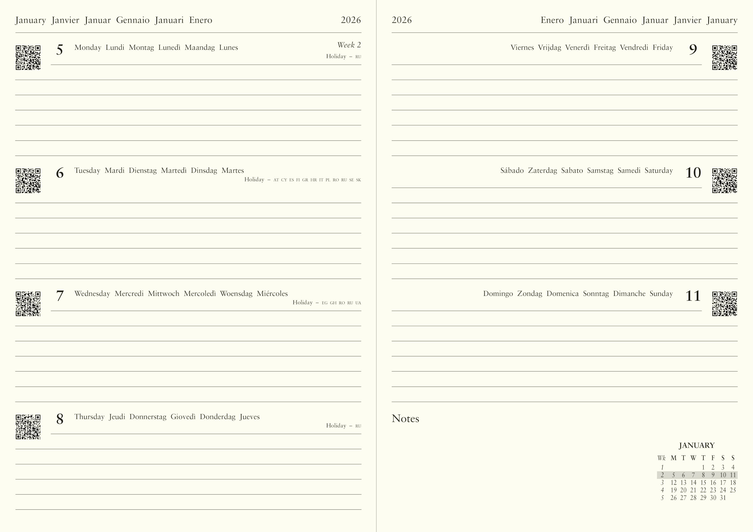 Letts Of London Standard A4 Day To A Page 2026 Diary - Blue - View #11