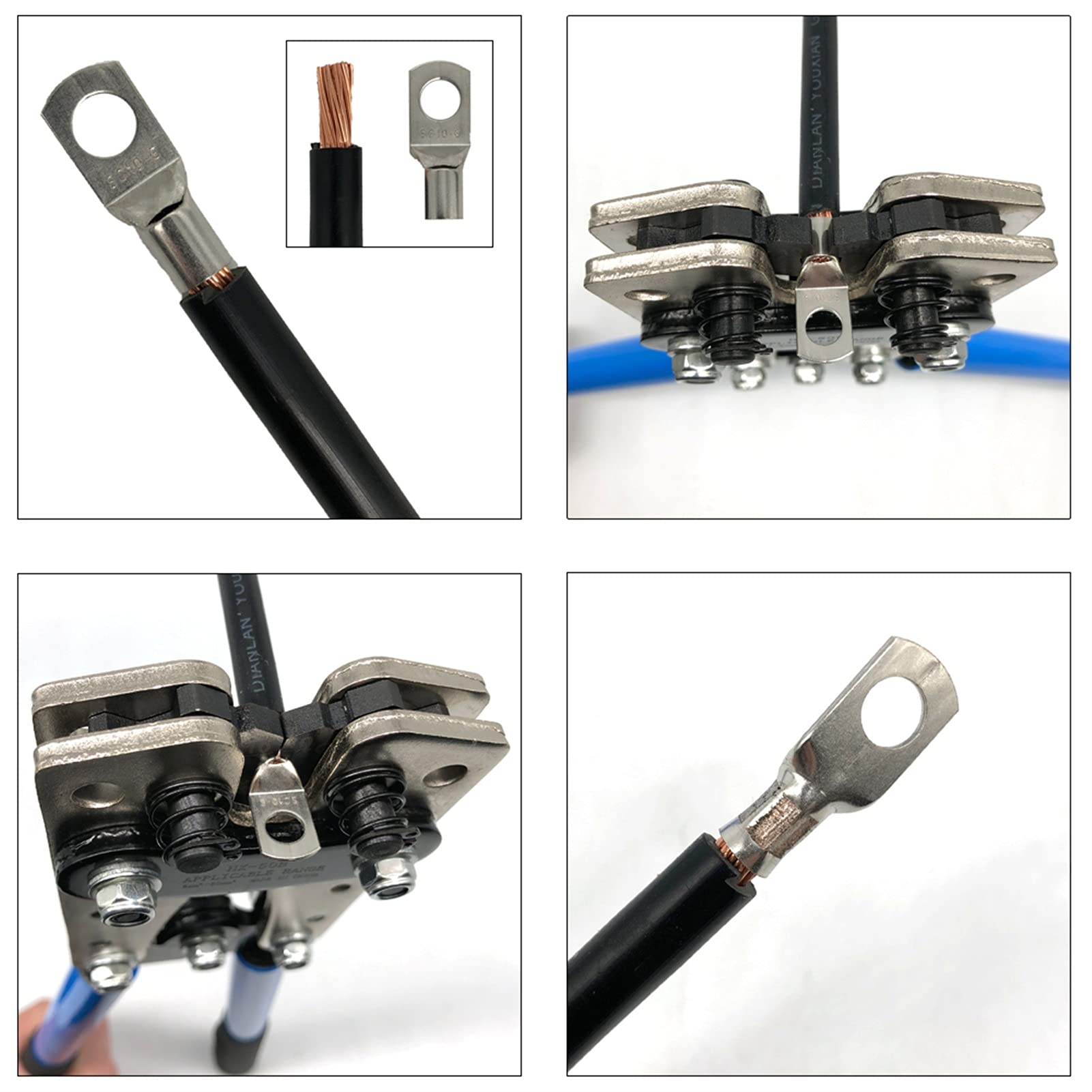 Strumento per crimpare i fili Pinze di crimpatura del terminale del morsetto dell'anello del rame del cavo HX-50B 6.0-5 Connettore della batteria Automotive 0mm2 60/10 0PCS BOX.(Hx 50b)