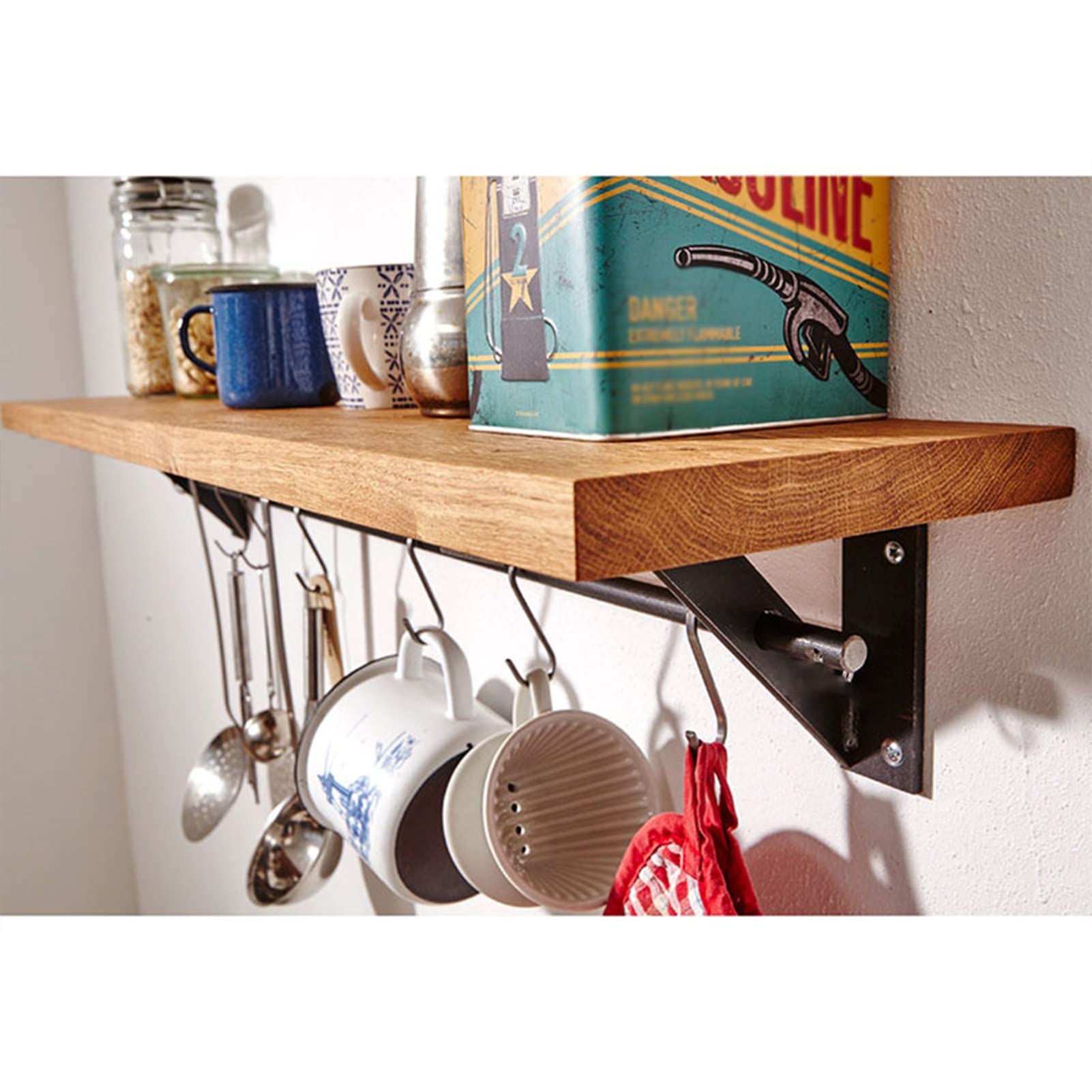 Mensola A Soffitto Scaffali sospesi in legno rustici Scaffale a parete per bagno, camera da letto, cucina, soggiorno, porta pentole da appendere in fattoria espositore per piante di fiori ( Size : 100