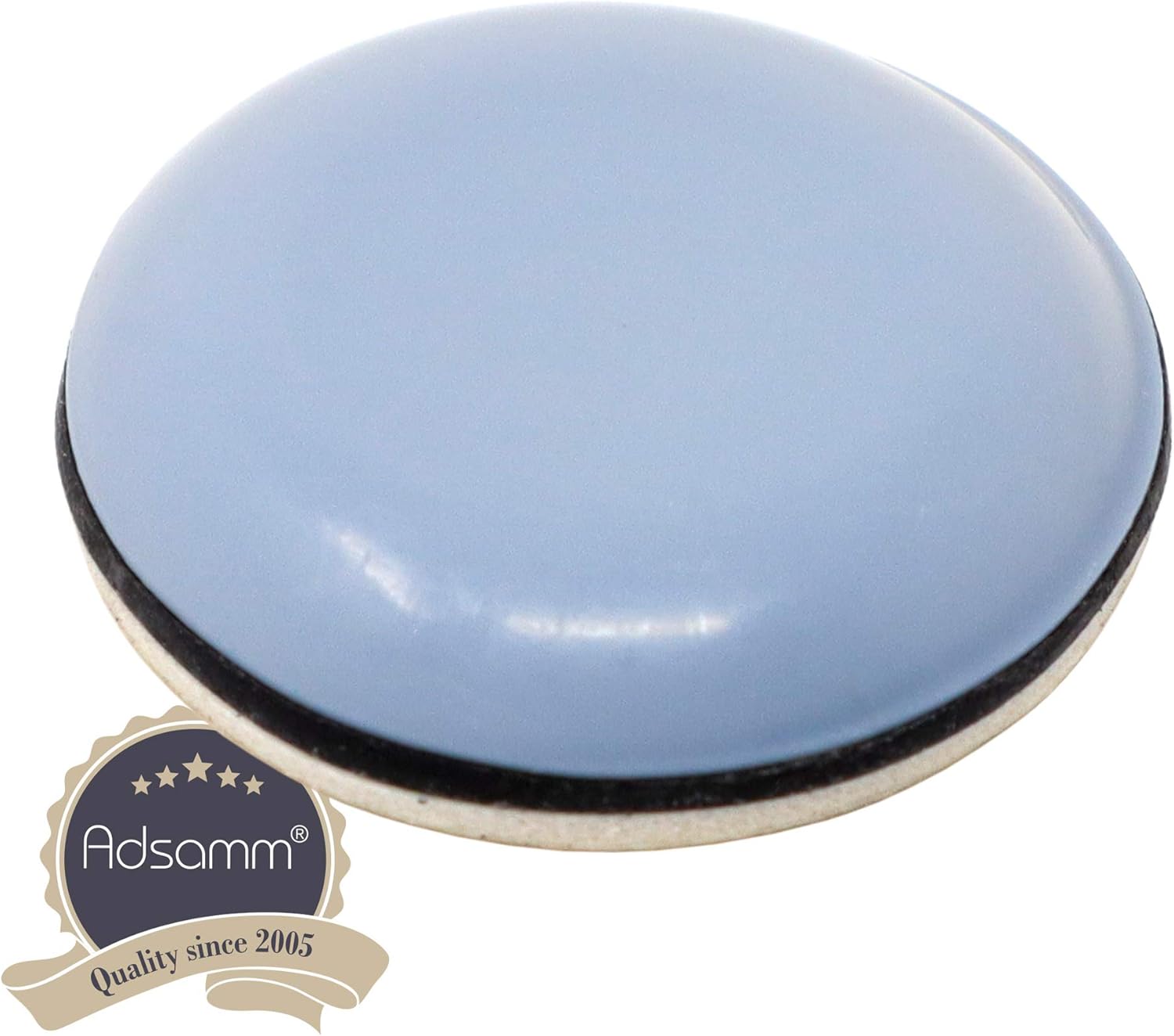 Adsamm® 100 x Self-Adhesive PTFE Furniture Gliders/Grey/Blue/Diameter 25 mm/Round / 5 mm Thick Furniture and Floor Gliders