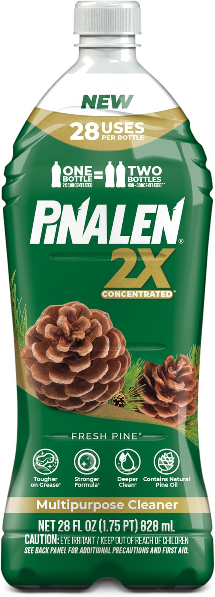 2X Concentrated Multipurpose Cleaner - Fresh Pine Scent - 28 fl oz - All Purpose Cleaner for Kitchen, Bathroom, Laundry, Floors & Outdoors