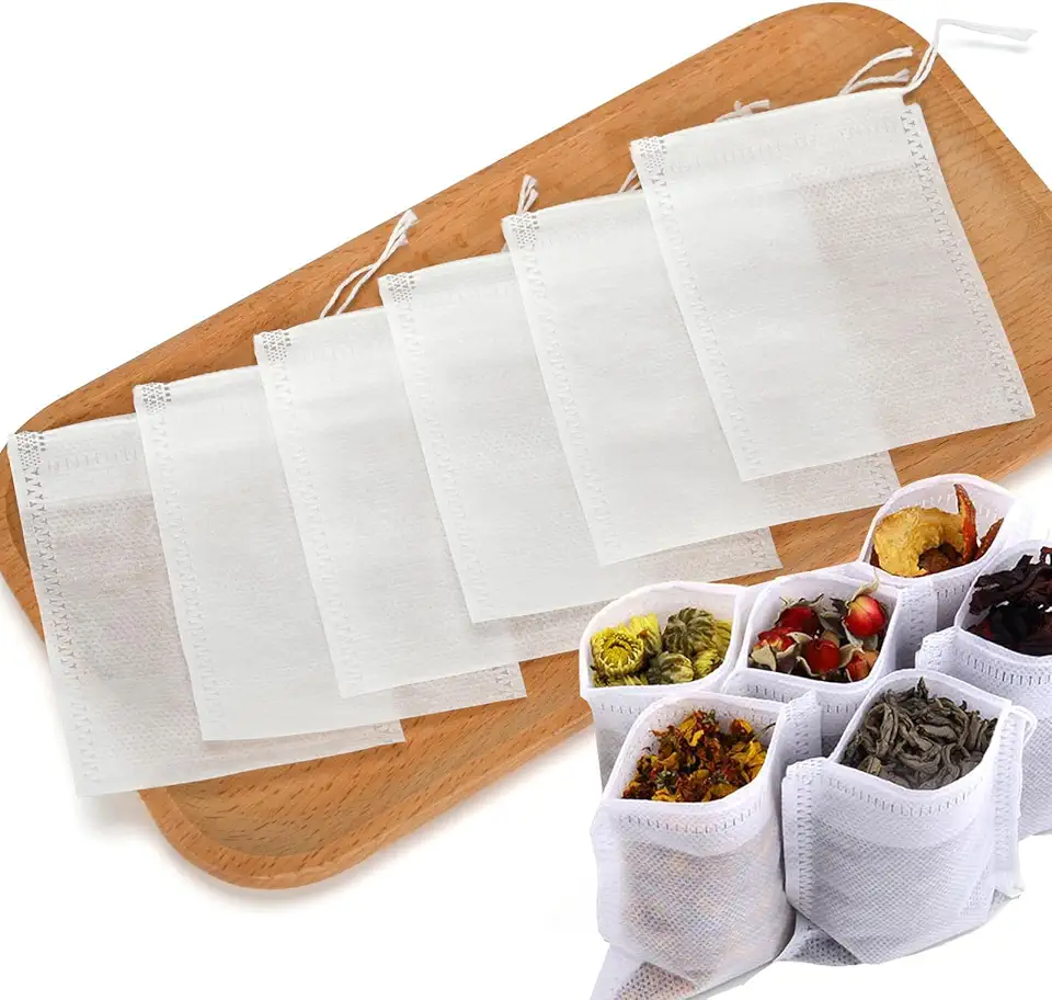 300 saquinhos de chá vazios para chá de folhas soltas, descartáveis, pequenos, materiais naturais seguros, biodegradáveis com cordão, infusor de chá a granel, sachês DIY, para chá solto, café, ervas