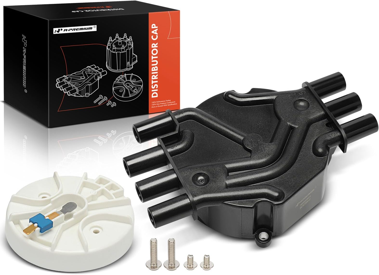 A-Premium Ignition Distributor Cap & Rotor Compatible with GMC, Chevy & Isuzu Vehicles - V6 4.3L - Silverado 1500, Sierra 1500, Savana, Express, C/K-1500, Blazer, Hombre, Bravada - 1995-2008