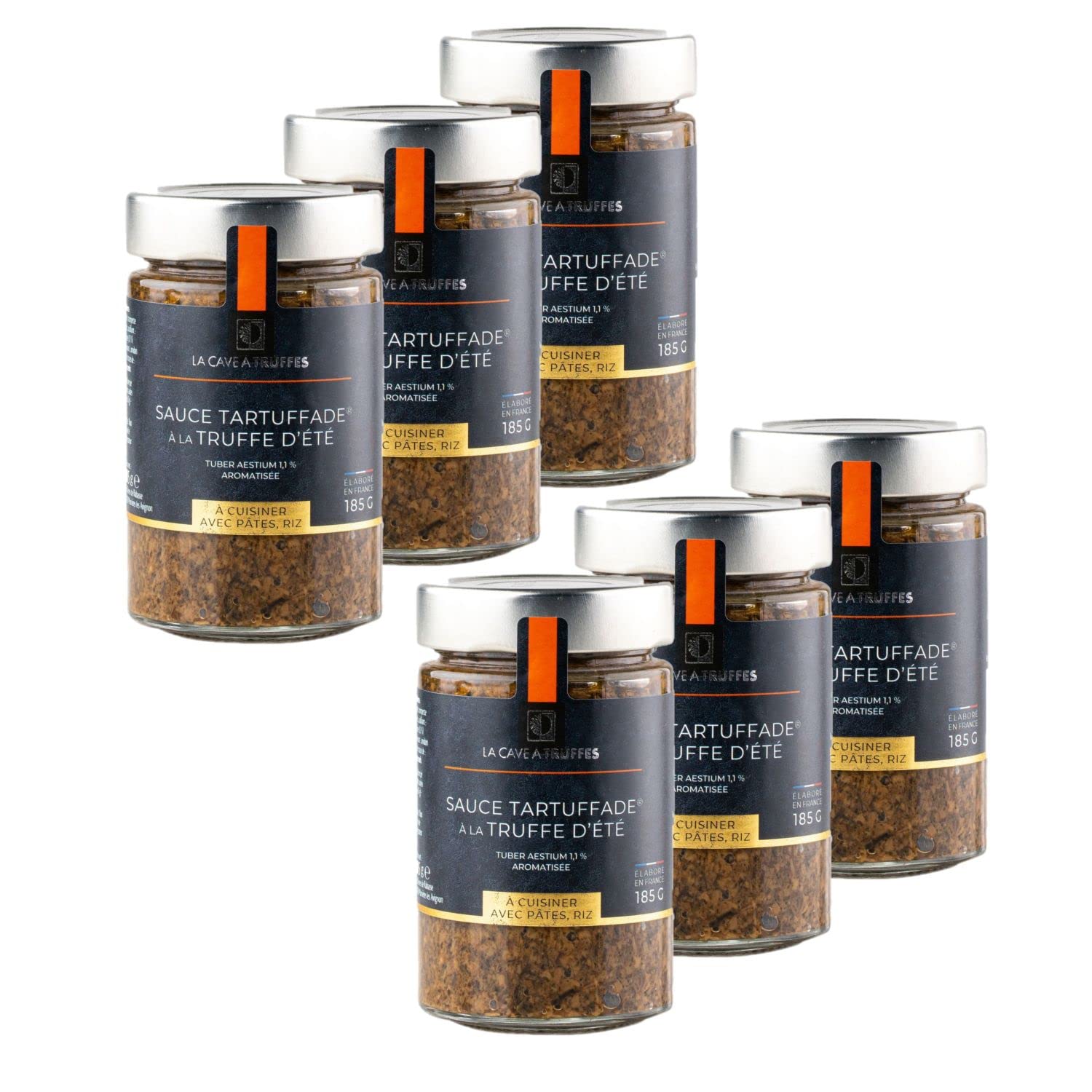 Lote de 6 tartuffade – Salsa tartufata – Salsa de trufa de verano 1,1% – Bote de 185 g