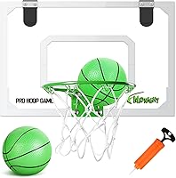Vista 1 de Mini Aro de Baloncesto Sobre la Puerta - Juego de Aro de Baloncesto Montado en la Pared con Accesorios Completos - Juguetes de Baloncesto Regalos