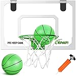 SUPER JOY Pro Mini Basketball Hoop Indoor - Glow in The Dark,Over The Door Basketball Hoop for Kids & Adults, Wall Mounted with 2 Balls and Pump,Sports & Outdoors