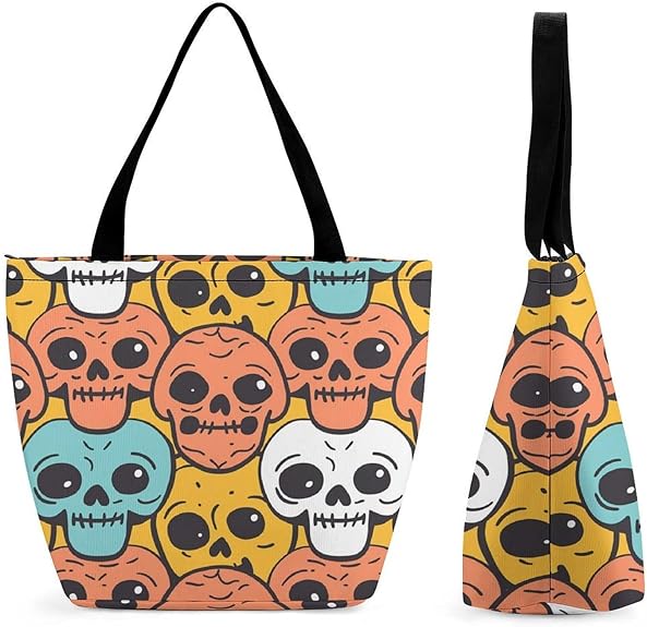 Women's Handbags Sugar Skulls Patterns Shopping Bag Leather Tote Bag Satchel Bags
