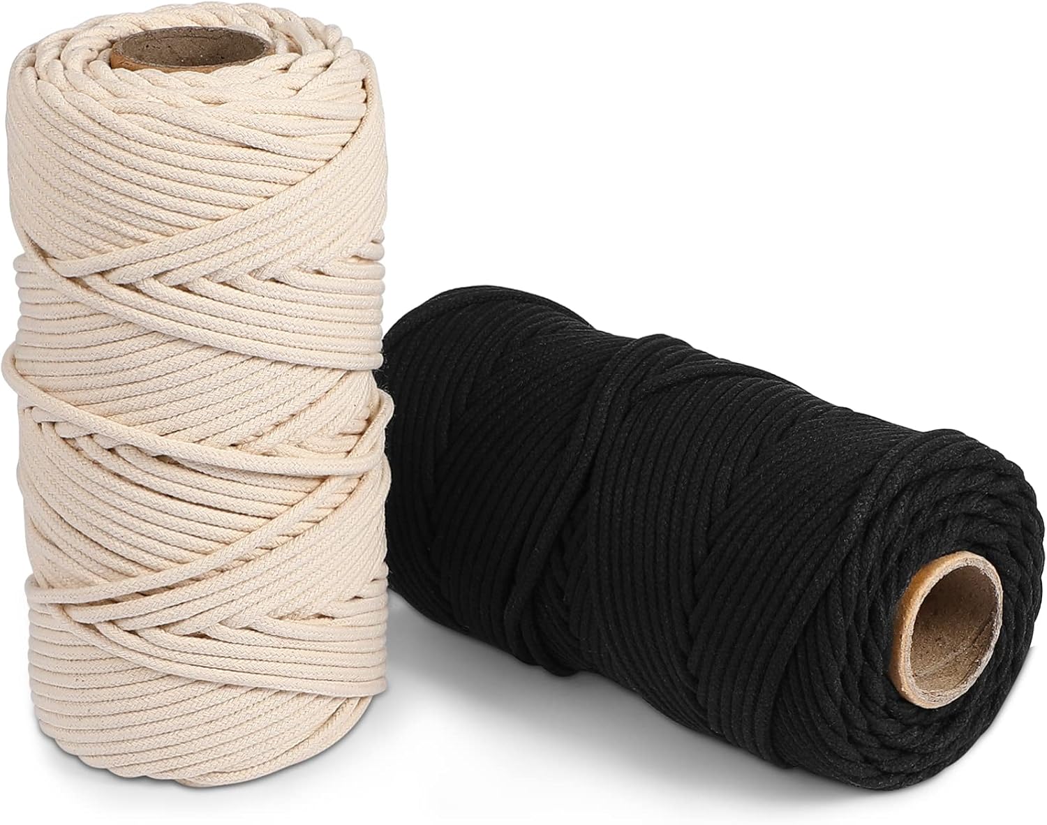 DOITOOL 2rolls Cotton Cords of Natural Cotton Rope for Macrame Crafts Versatile Twine String for Creative Handicrafts Easy to Cut Use