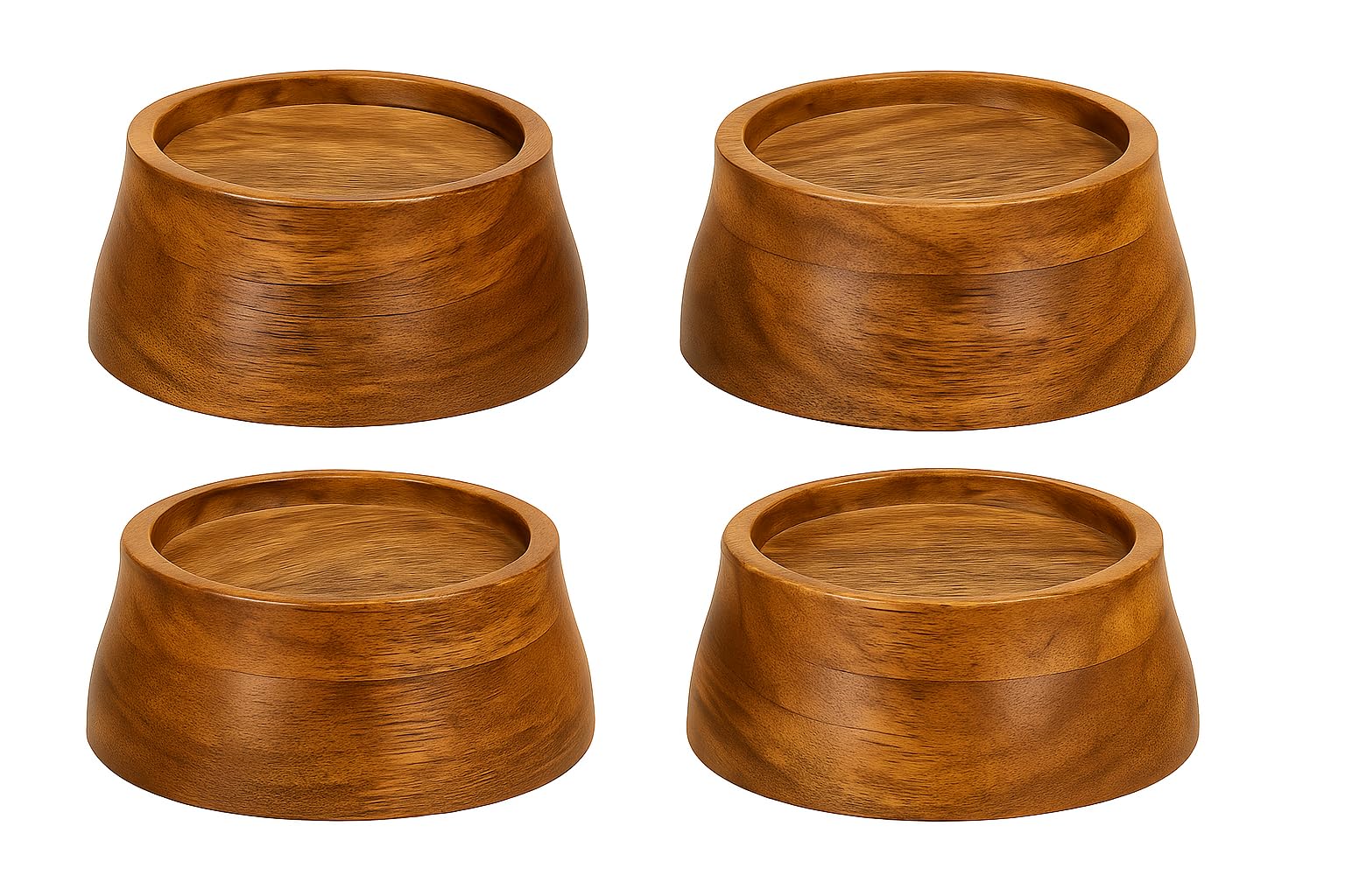 T one Wooden Hard Base for beds(4 Piece)(Not Plastic) Table,Fridge,Cooler,Washing Machines,almirah and All Kind of Furniture | Base for wardrobes | Multipurpose Foot Rest Stand (Round Brown)