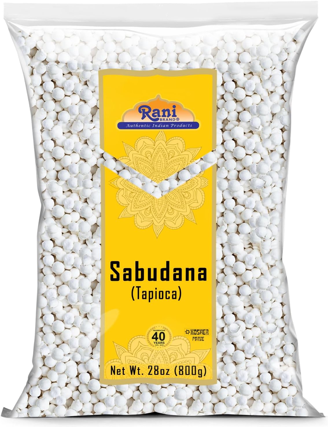 Rani Sabudana (Tapioca/Sago) Pearls 28oz (800g) ~ All Natural | Vegan | No Colors | NON-GMO | Indian Origin