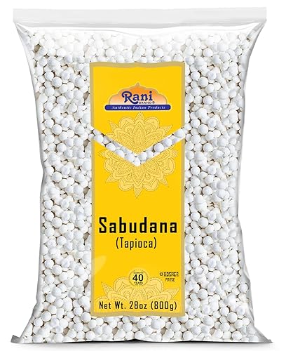 Rani Sabudana Tapioca Sago Perlas de 28 onzas 2822oz Todo natural Vegano Sin colores Sin OMG Origen indio