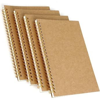 Set of 4 A5 notebooks blank notebooks 80 sheets each 160 pages