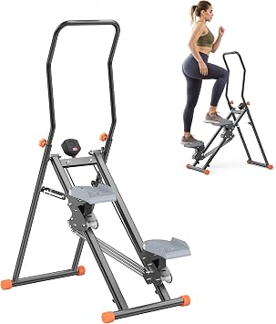 RYGEO Stair Steppers with Resistance at Home Gym, Folding Vertical Climber Cardio Exercise Machine, Stair Climber for Full Body Workout with LED Display