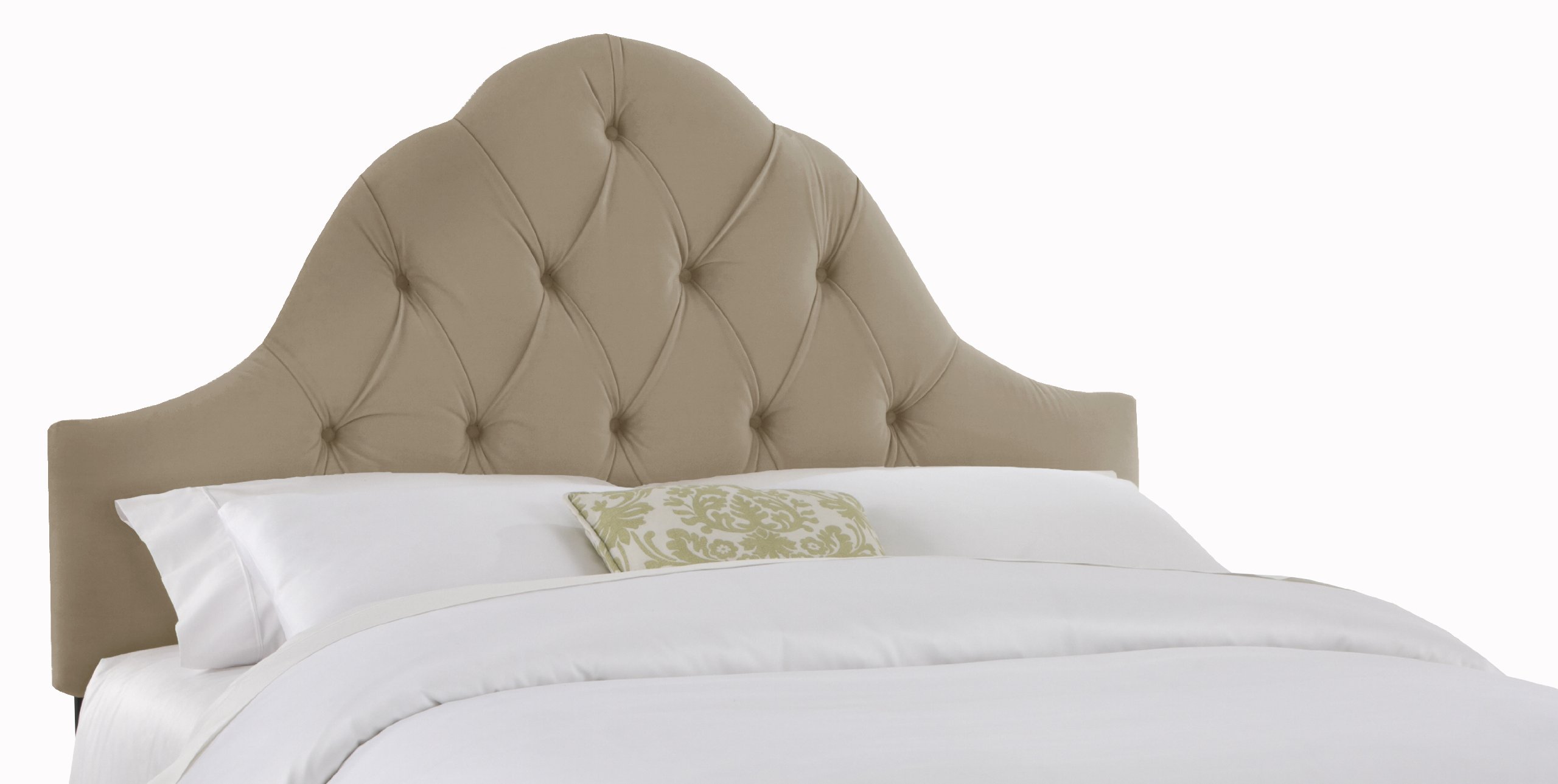 Skyline Furniture Velvet King Tufted High Arc Headboard, Cocoa