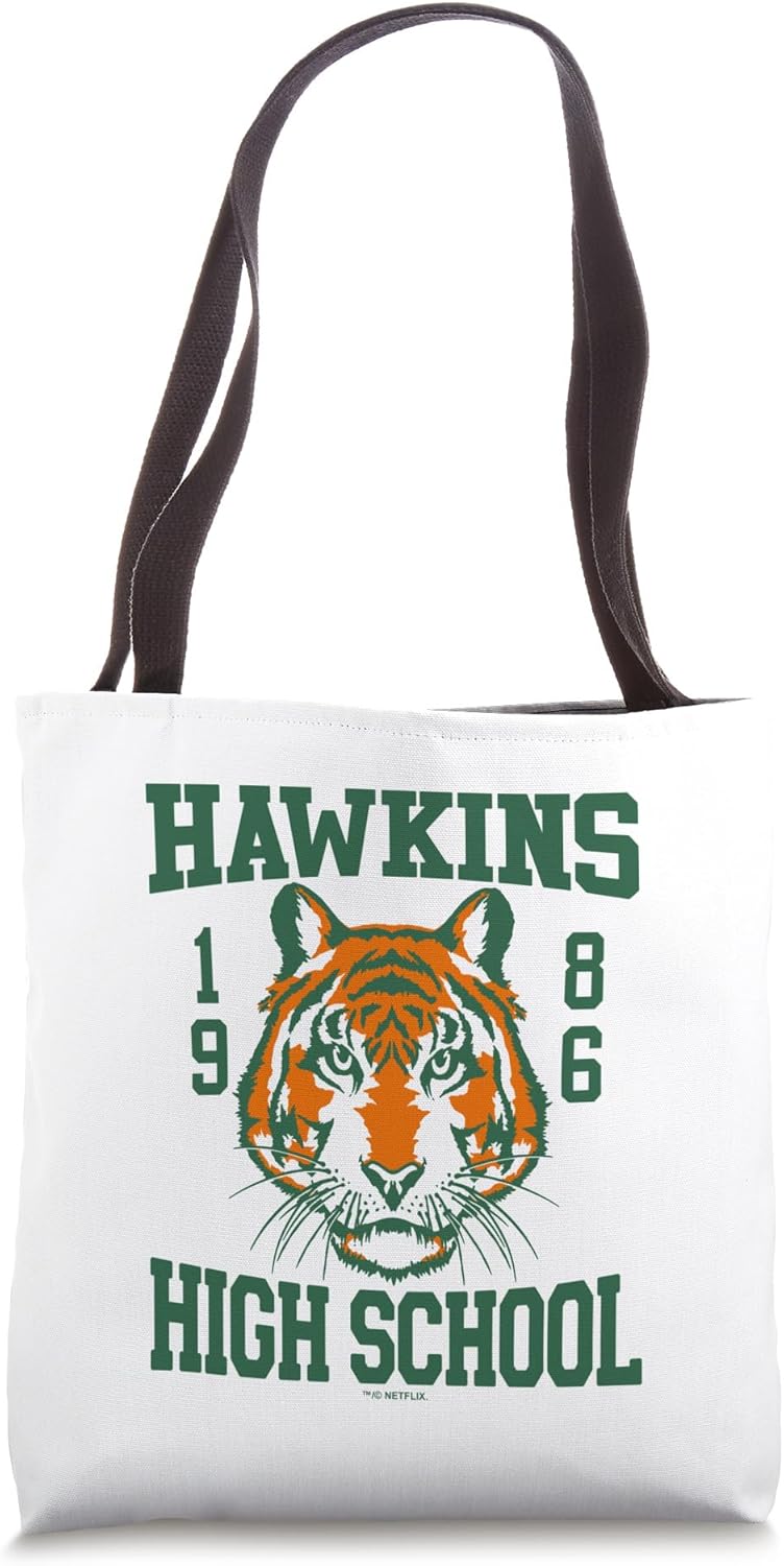 Stranger Things Hawkins 1986 High School Logo Tote Bag