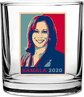 Hat Shark United States USA President Presidential Election Voting 2020 Kamala Harris Democratic Party White House Candidates - 3D Color Printed Scotch Whiskey Glass 10.5 oz (Kamala)