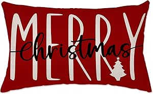 Fundas De Almohada De Navidad De 12 X 20 Pulgadas, Fundas De Almohada Decorativas De