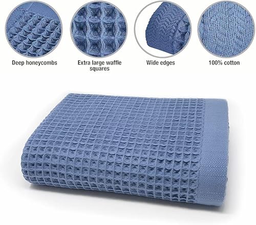 Miniatura 8 de K-25 K25 Los Angeles - Toalla tipo gofre, 100% algodón, extra grande, de secado rápido, suave, ultra absorbente, ligera, toalla de baño K25 Los