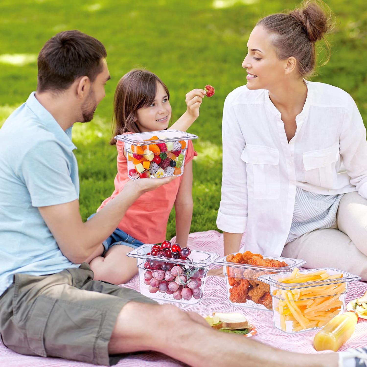 Mumufy 12 Packs Plastic Clear Food Pan 1/9 Size Deep Stackable Polycarbonate Pan with Capacity Indicator Restaurant Commercial Hotel Pans for Fruits Vegetables Beans Corns (4 Inch) - Image 6