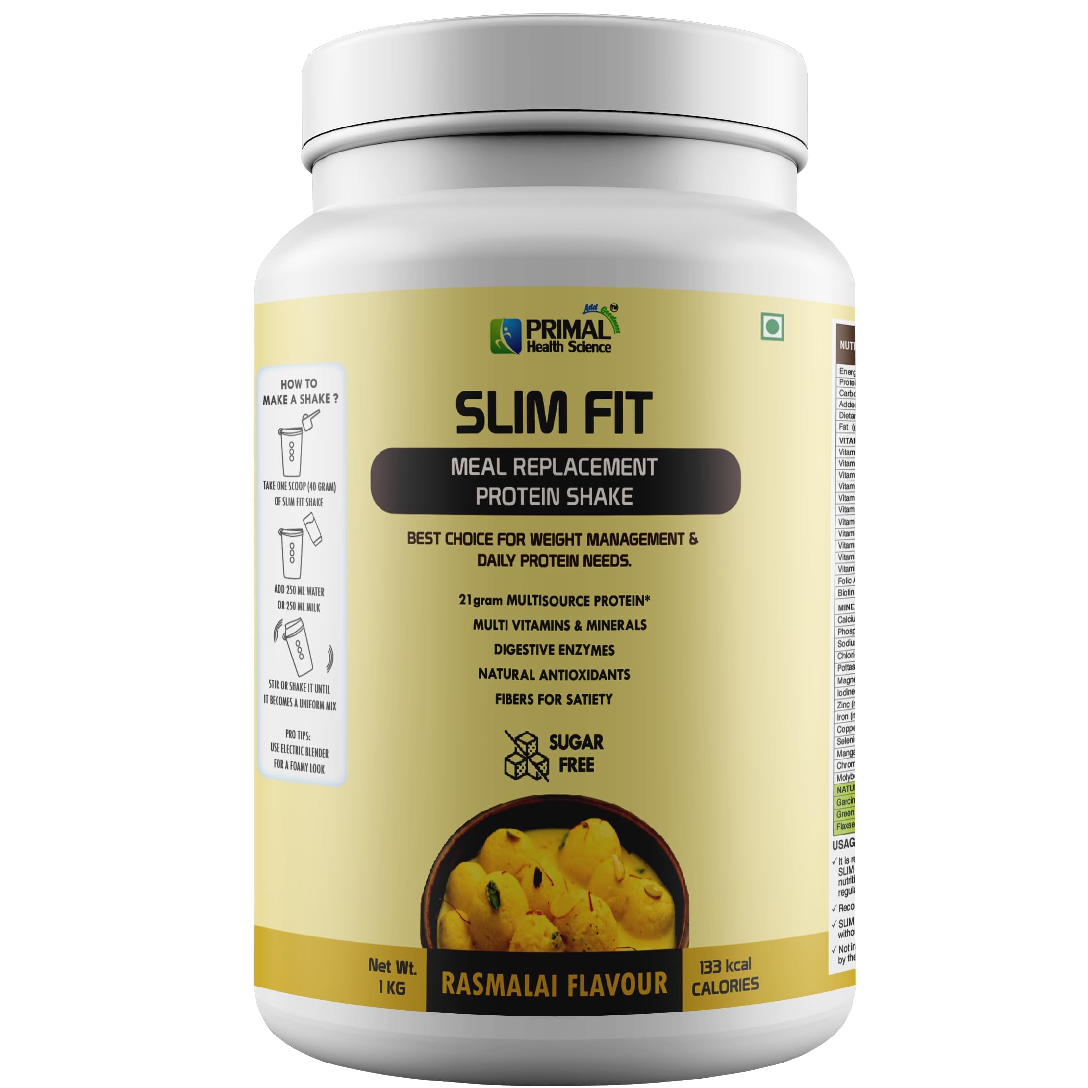 Meal Replacement Protein Shake For Weight Control & Management | Sugar Free | Fiber | Digestive Enzymes | No Transfat | Vitamins & Minerals (Smooth Mango, 400 gram) — Amazon image 12