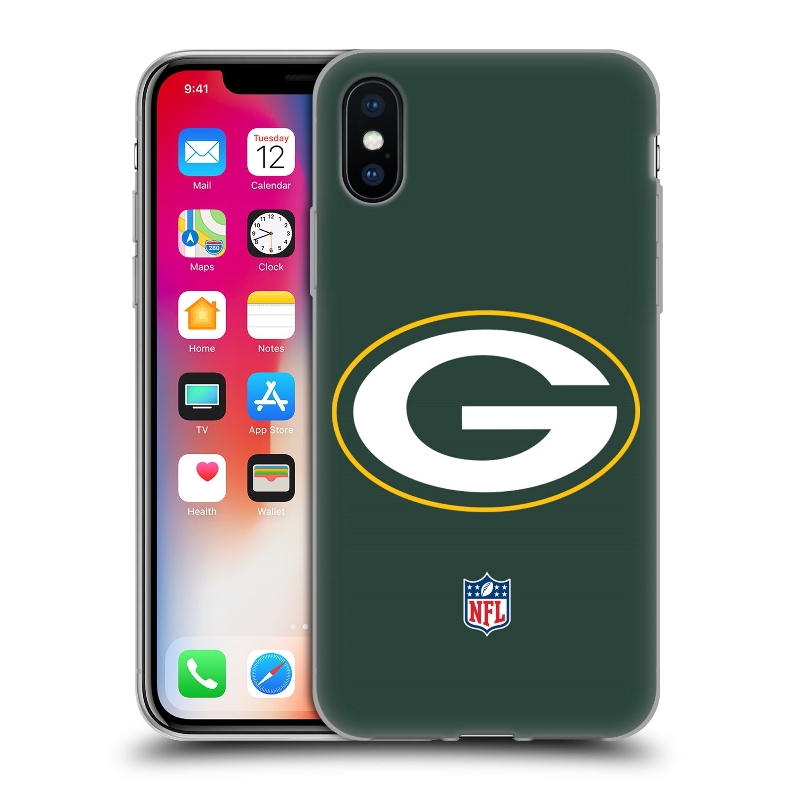 Head Case Designs Officially Licensed NFL Plain Green Bay Packers Logo Soft Gel Case Compatible With Apple iPhone X/iPhone XS