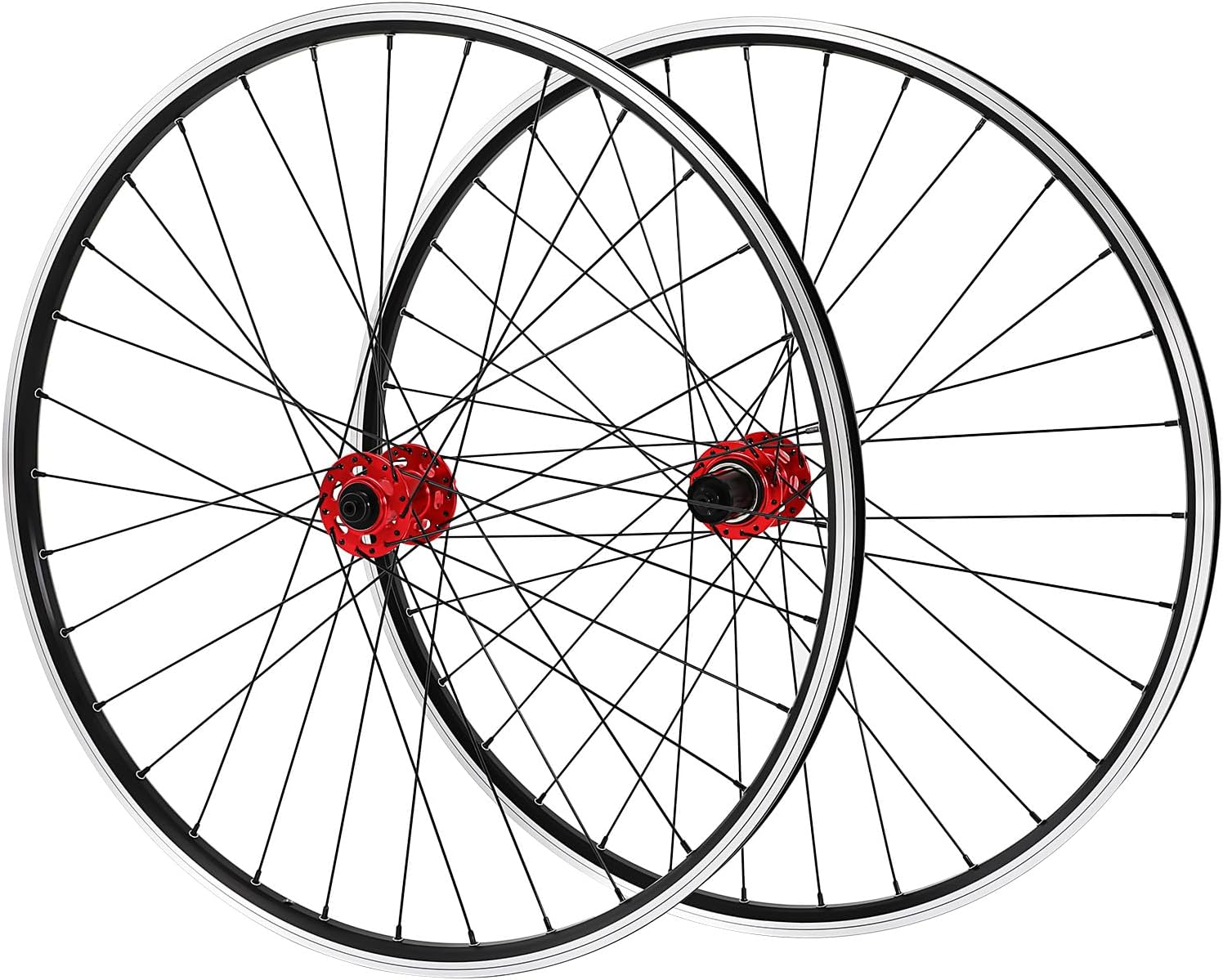 29 Inch Mountain Bike Wheelset Compatible 7-12 Speed Cassette Aluminum Alloy Rim Disc Brake MTB Wheelset, Double Six-Hole Disc Quick Release Front Rear Wheels Bike Wheels
