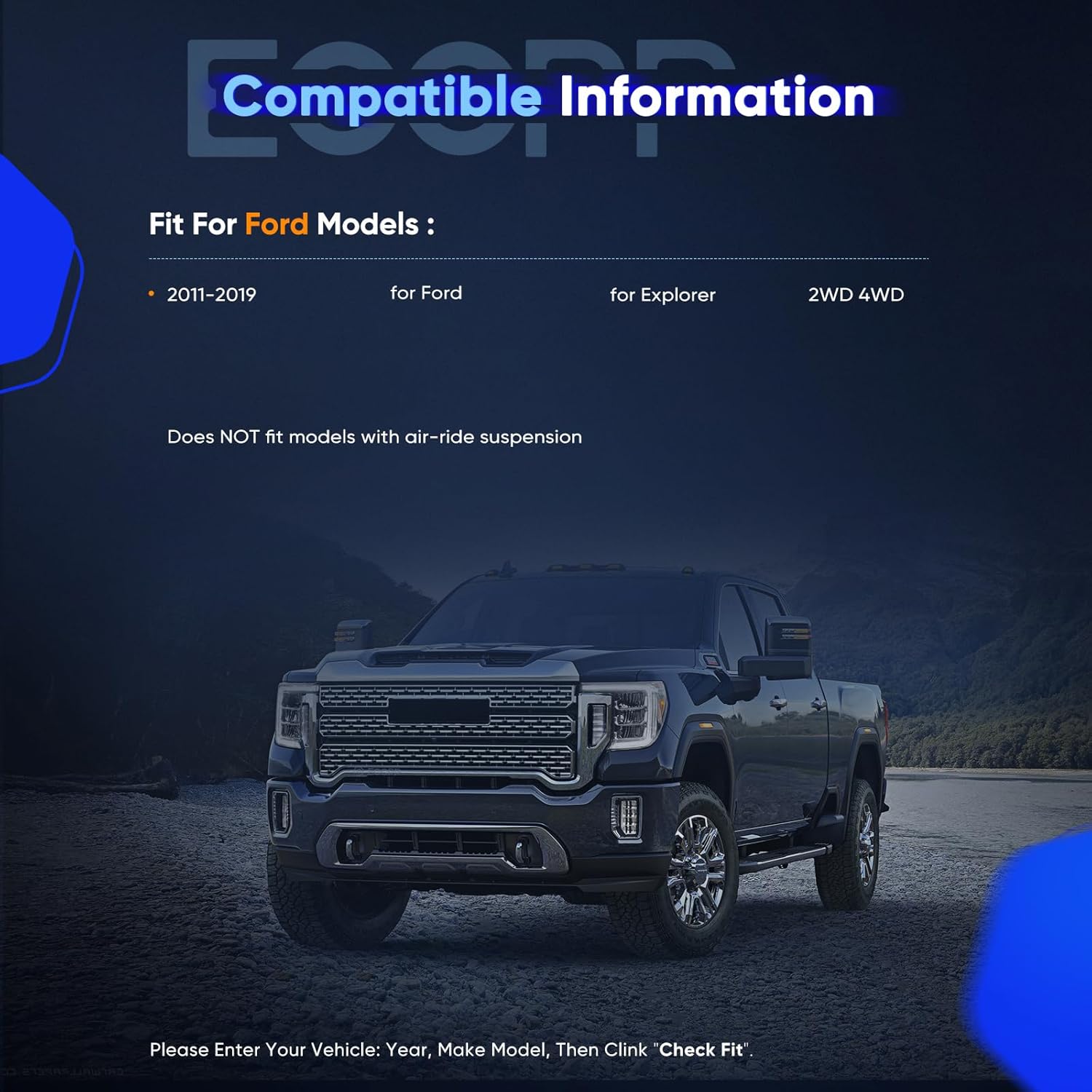 ECCPP 2.5" Front 1.25" Rear Leveling Lift Kit fit 2011 2012 2013 2014 2015 2016 2017 2018 2019 for Ford for Explorer