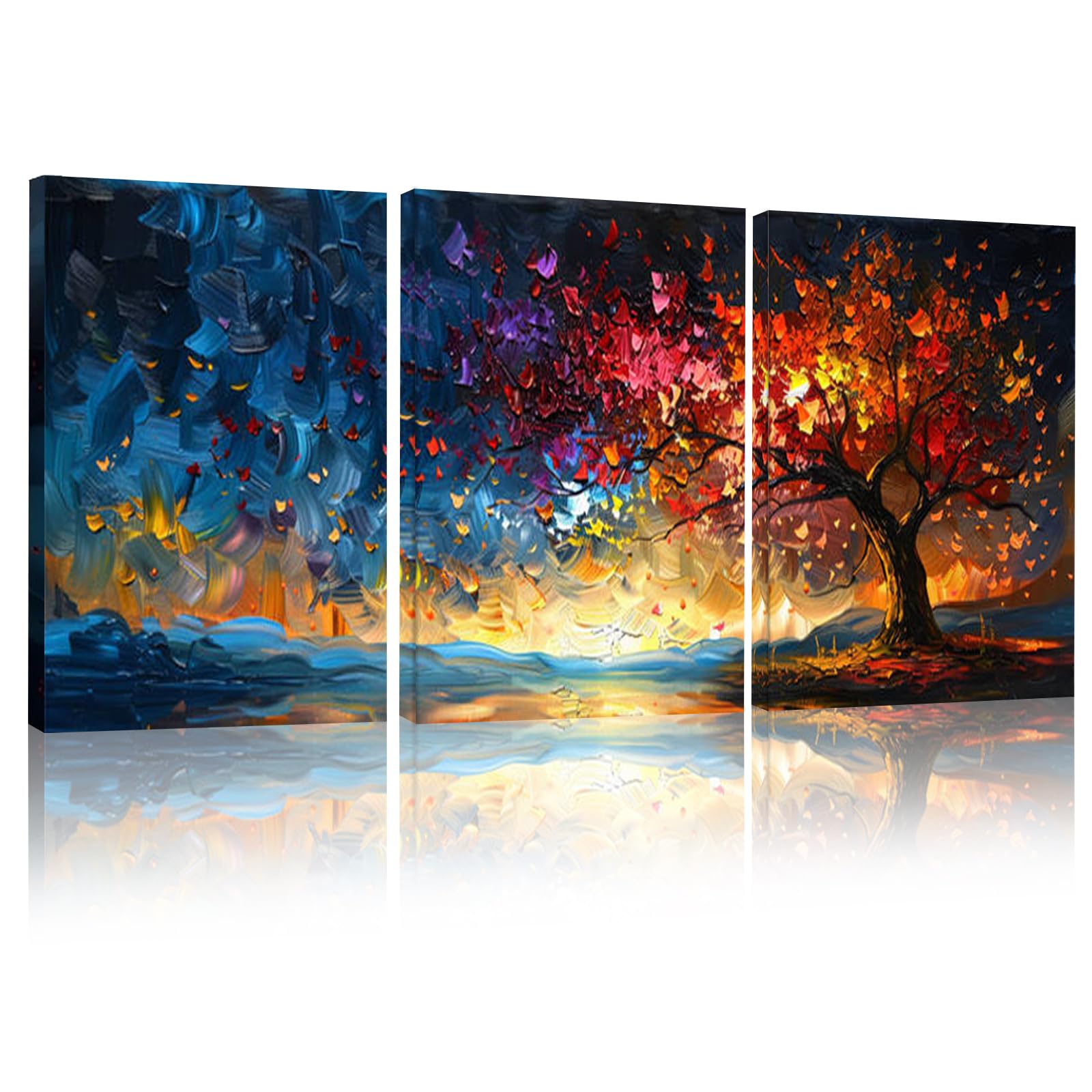 KiKiHong Tree Of Life Wall Art Set of 3 Modern Canvas Prints Posters โ image 1