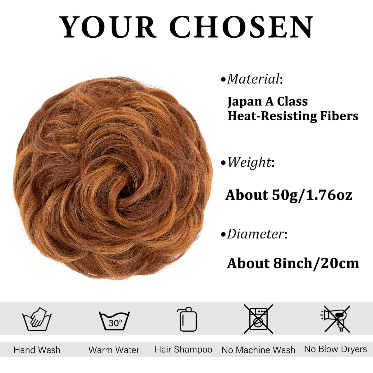 SARLA Messy Bun Hair Piece for Womens Synthetic Scrunchies Buns Extension Hairpieces Updo Pony Tail Tizian Red - Image 2