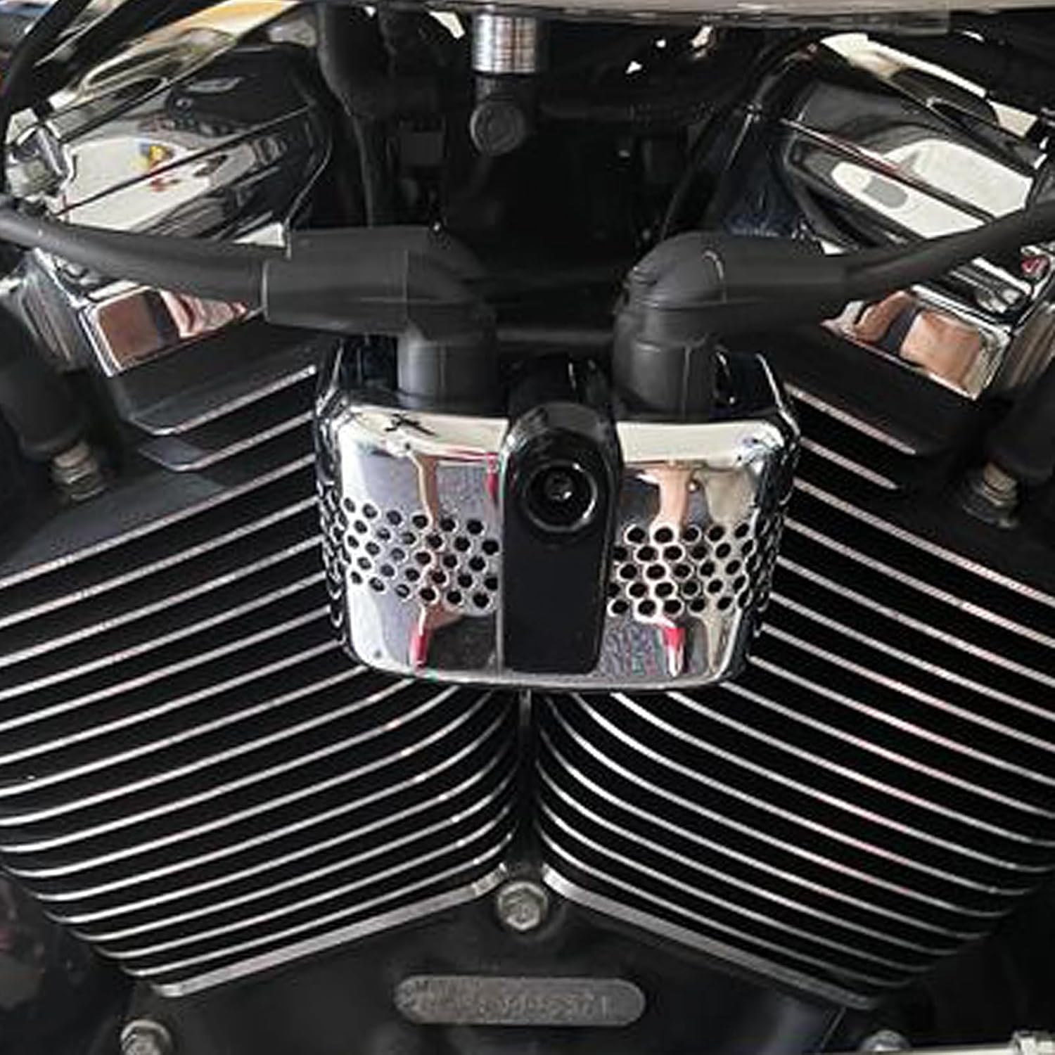 Motorcycle Ignition Coil Cover Fit for Harley Softail Fatboy Street Bob Breakout 2018-2023 (Chrome and Black)