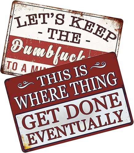 Letreros divertidos de metal para garaje para hombres, letrero de tienda para decoración de pared de garaje, letrero de hojalata vintage para